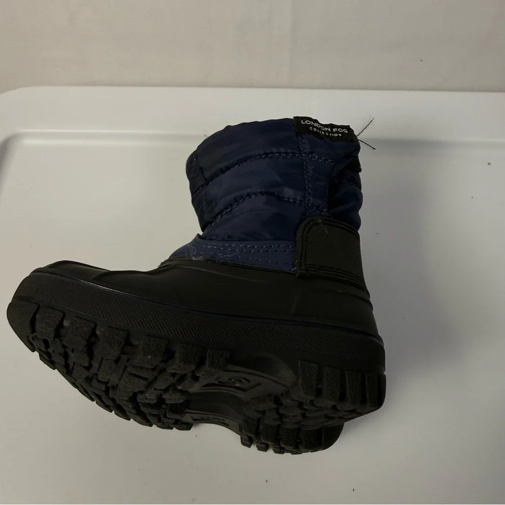 London Fog Jett Waterproof Kids Blue Black‎ Snow Boots sz 6C Winter Outdoor